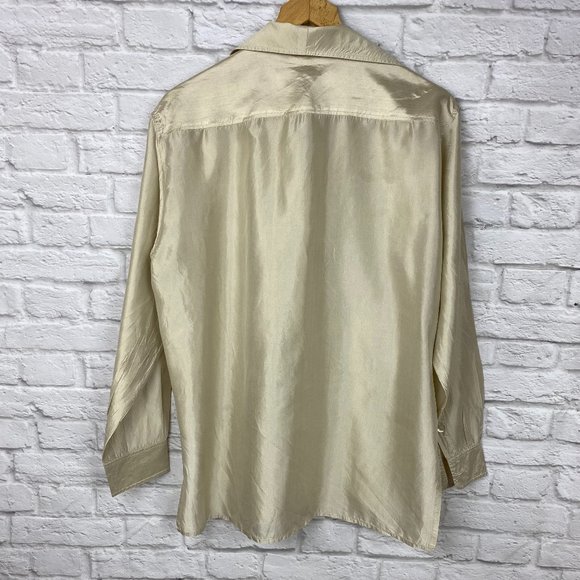 Max Mara Weekend Gold Silk Shirt - Picture 2 of 4